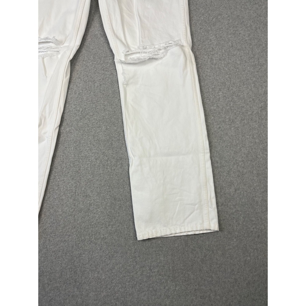 RE/Done Jeans Womens 30 White 90s High Rise Loose Fit Button Fly‎ Distressed - Picture 5 of 12
